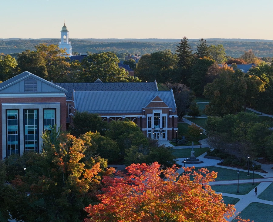 Aerial view of the UConn Storrs campus.