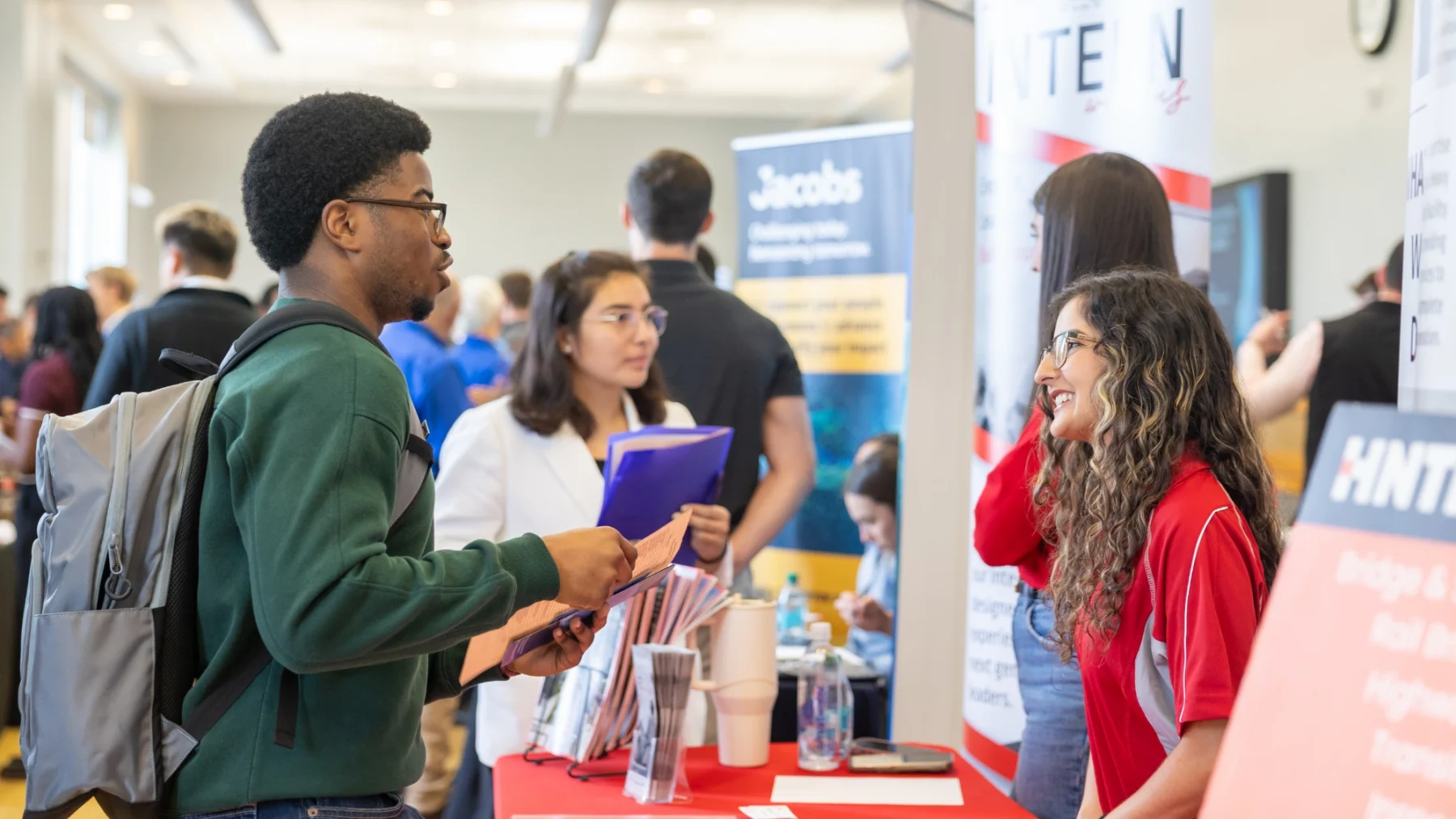 UConn students chat with recruiters on the second day of the Fall Career Fair in the Student Union